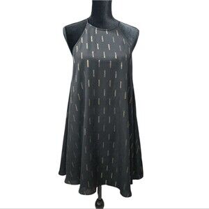Everly Gold Fleck Halter-style Neckline Shift Dress Hoilday Party Wedding M